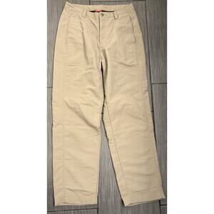 North Face Women’s Fleece Lined Nylon Pants Size 8 Beige Outdoor Ski Softshell